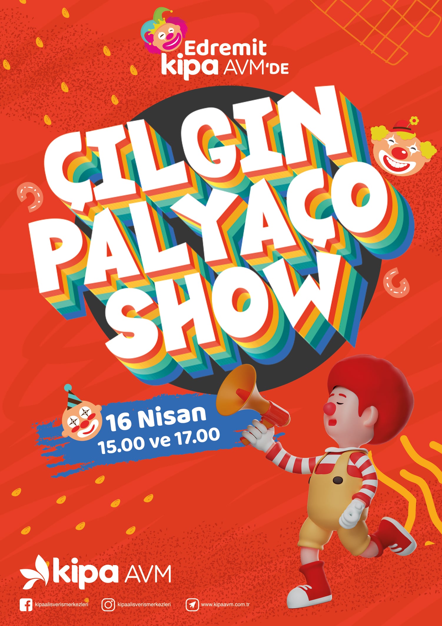 Çılgın Palyaço Show Edremit Kipa AVM'de!