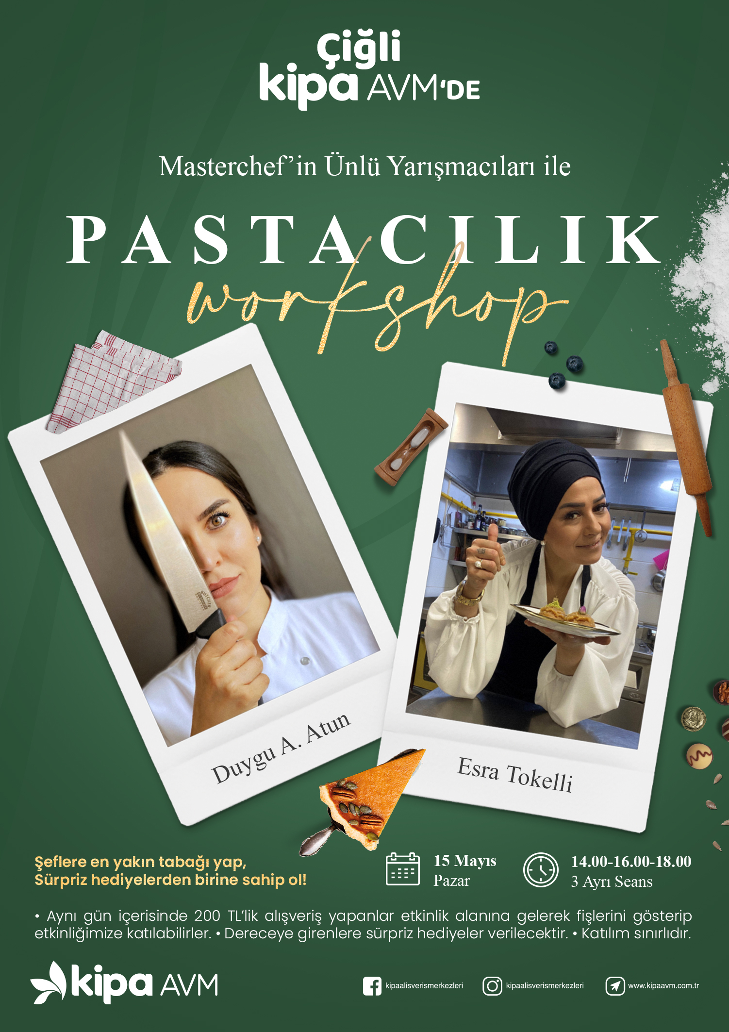 MasterChef'in Ünlü Yarışmacıları ile Pastacılık Workshopu Çiğli Kipa AVM'de!