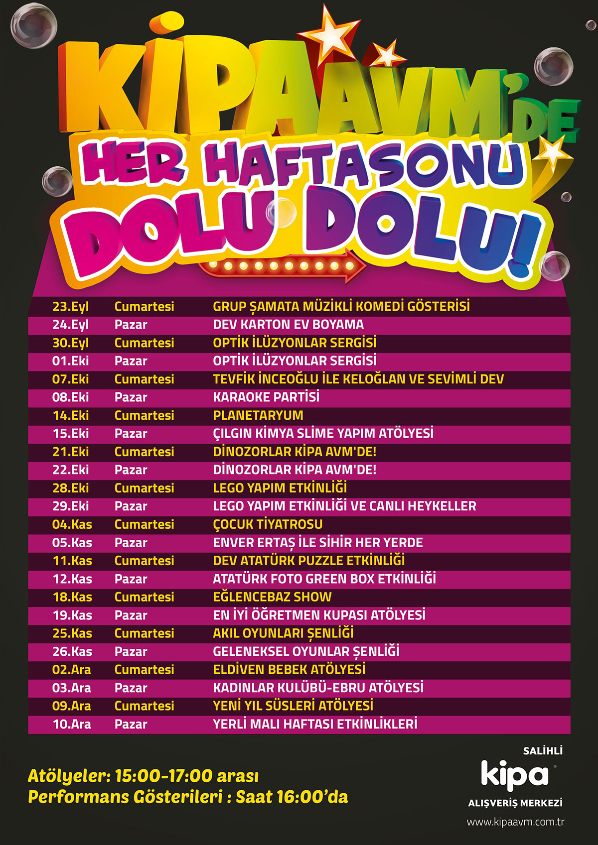 SALİHLİ KİPA AVM'DE HER HAFTASONU DOLU DOLU!