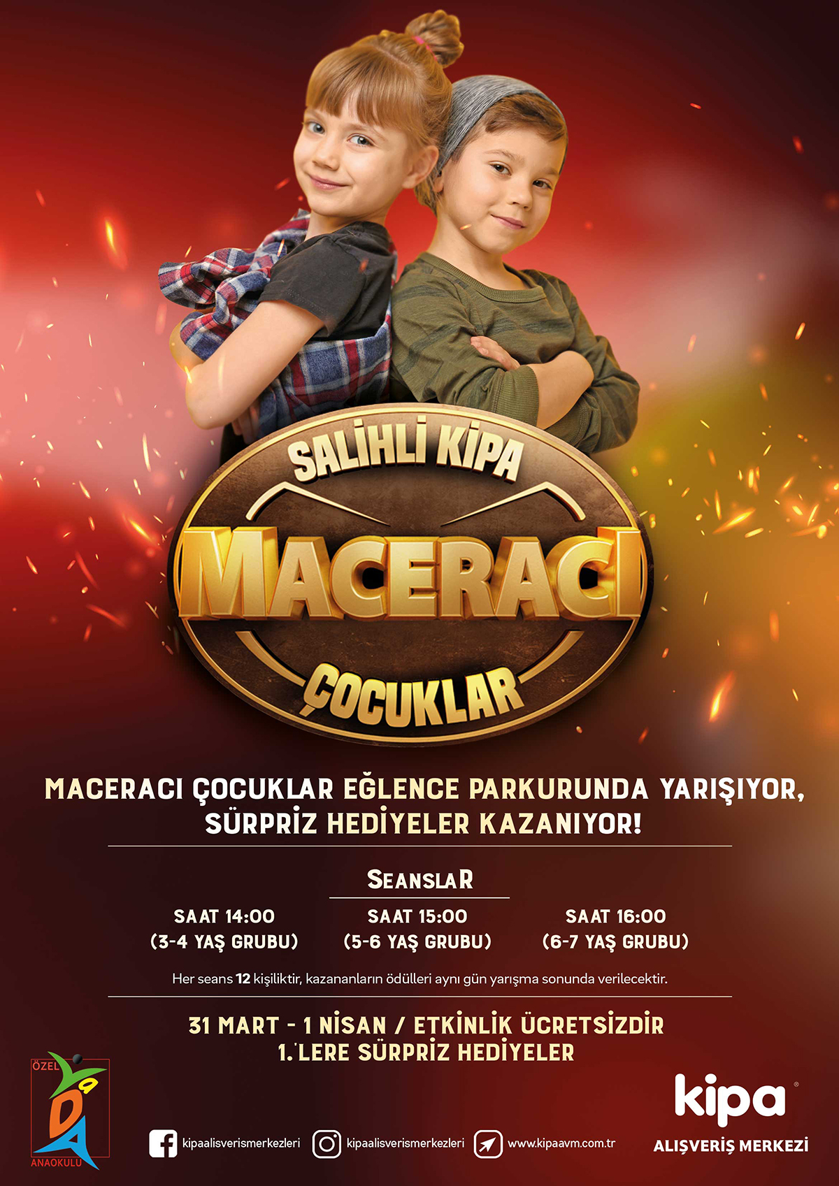 Maceracı Çocuklar Maceracı Parkurunda Yarışıyor, Sürpriz Hediyeler Kazanıyor !